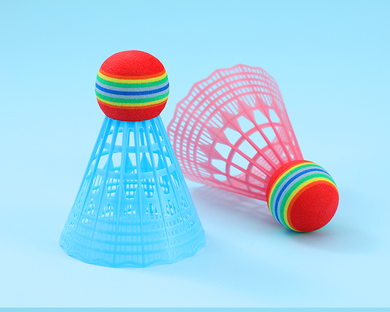 361度儿童羽毛球耐打耐用软胶泡沫头不伤人玩具塑料尼龙球3只装黄色