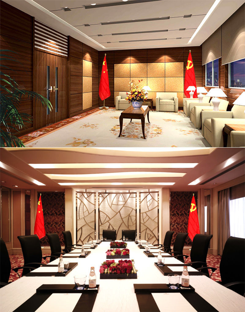 姒桀2米室内落地旗杆可伸缩立式会议室党旗办公室摆件装饰红旗高档款