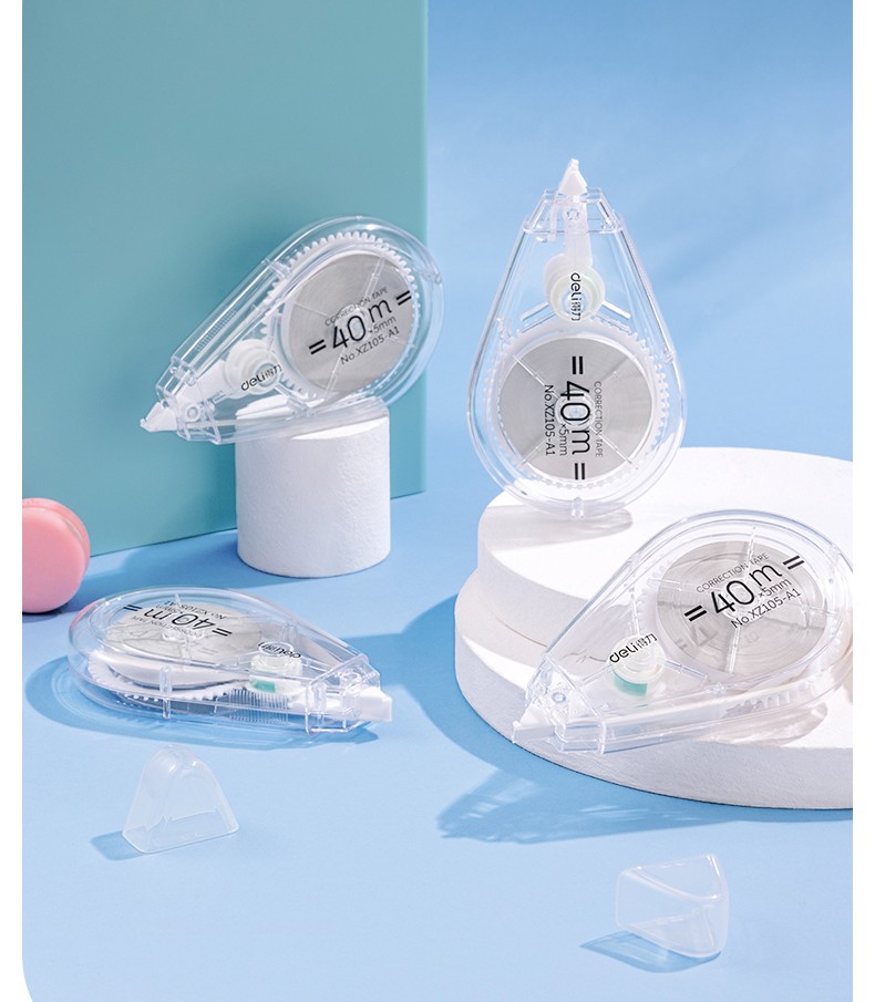 得力(deli) 修正带透明膜带实惠装顺滑大容量耐摔改正带学生用可爱