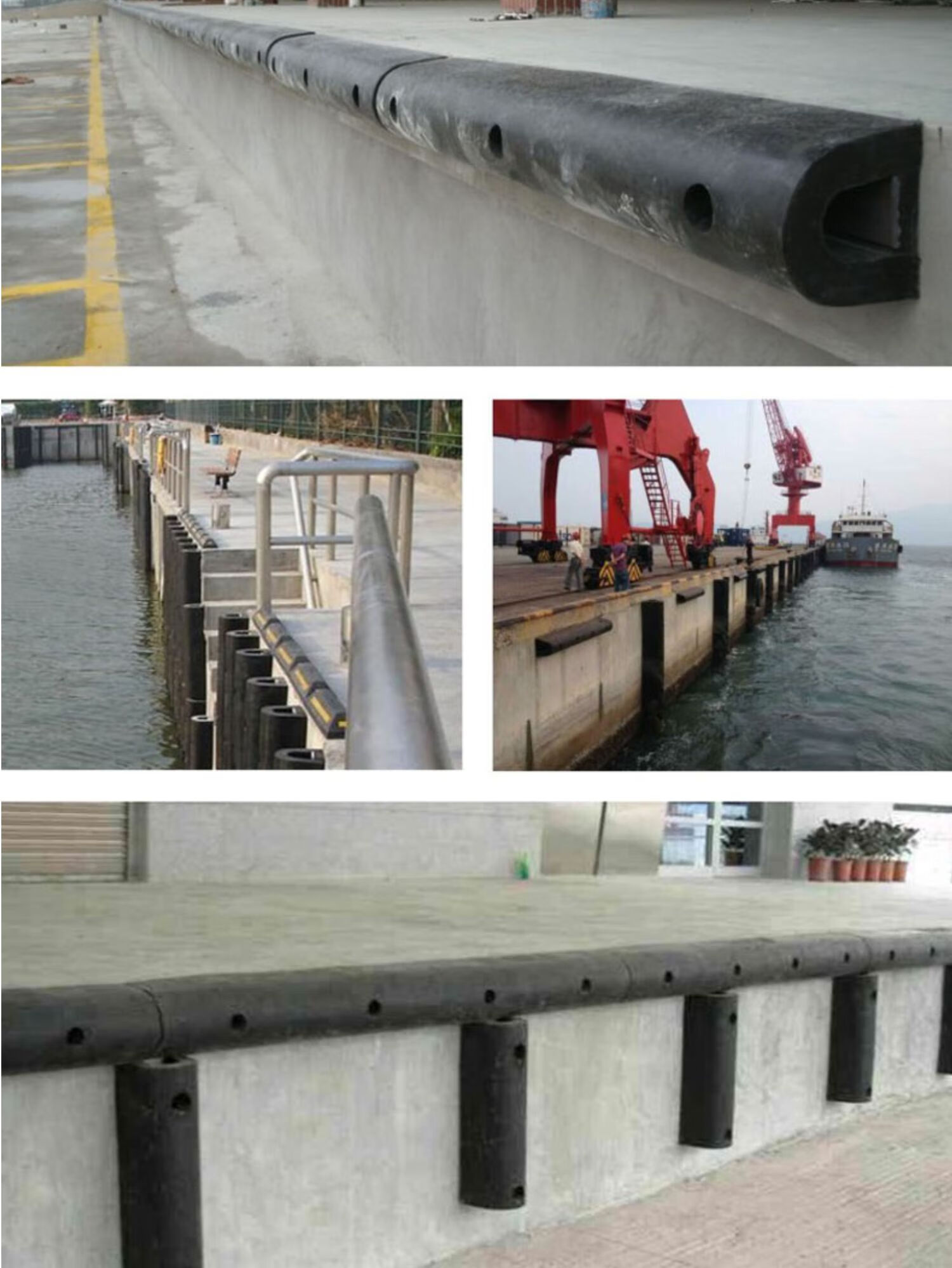 d型橡胶防撞条码头保护胶块 物流装卸平台胶垫块船舶防撞垫奥斯拉防撞