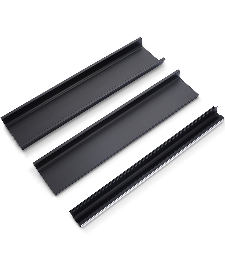 隐形铝合金橱柜免拉手五金型材铝材厨房柜体u型槽嵌入式柜门拉手 上柜