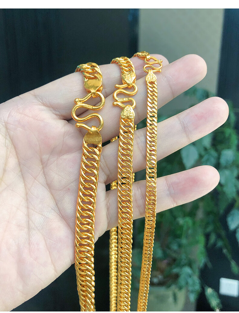 【欧阳先生】老板黄金项链马鞭金项链纯金男女款时尚经典足金999男士