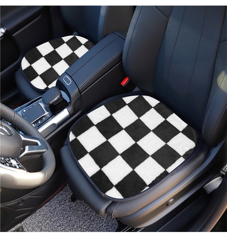方格毛绒前排坐垫单片【图片 价格 品牌 报价】-京东