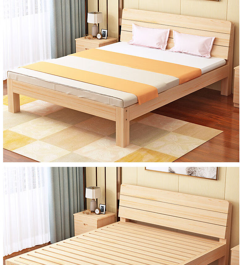 实木床18米双人床15米床成人主卧12米床学生单人床1米厂家直销a实木床