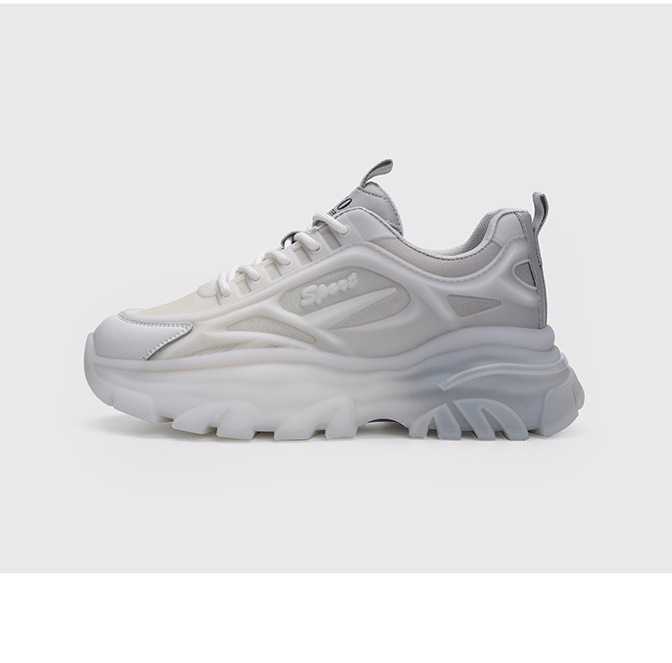 m60潮牌渐变老爹鞋女ins潮超火新款百搭显脚小圆头运动休闲鞋米灰35