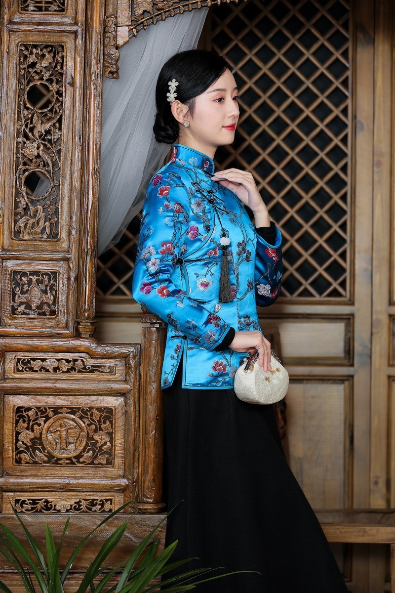 绮琪行 冬天女生民国女装唐装茶服女秋冬中式棉袄中国风套装汉服改良