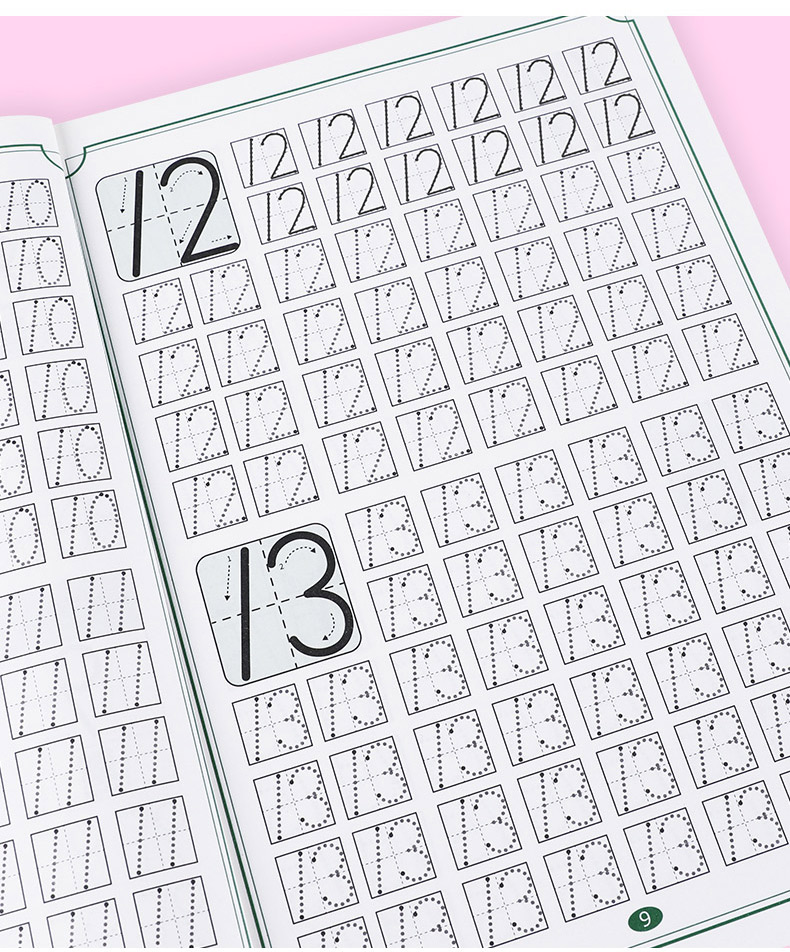 天高3-6岁儿园数字控笔训练字帖点阵笔画描红本儿童小学生0-100数字