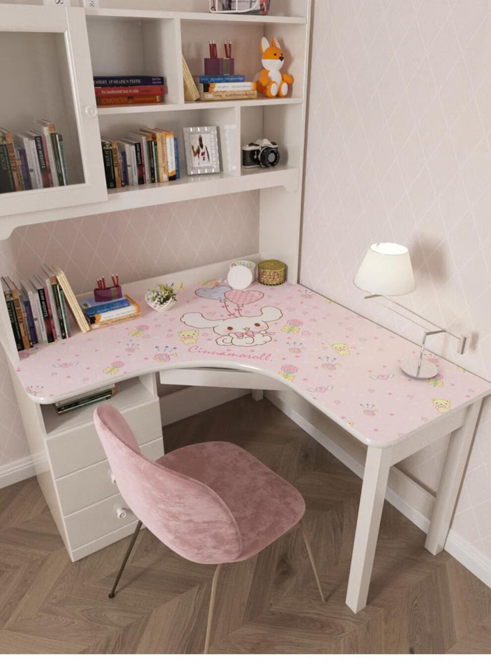 2022新款转角书桌桌垫防水防油皮革桌布拐角ll弧型电脑桌写字台布可