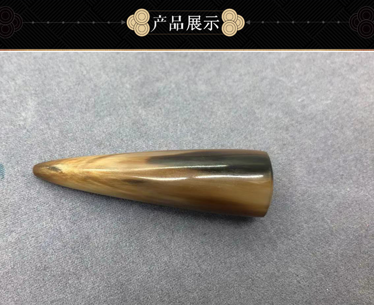 【牛角吊坠】西藏耗牛角尖吊坠挂件y项链情侣礼物刻字的的 红绳牛角