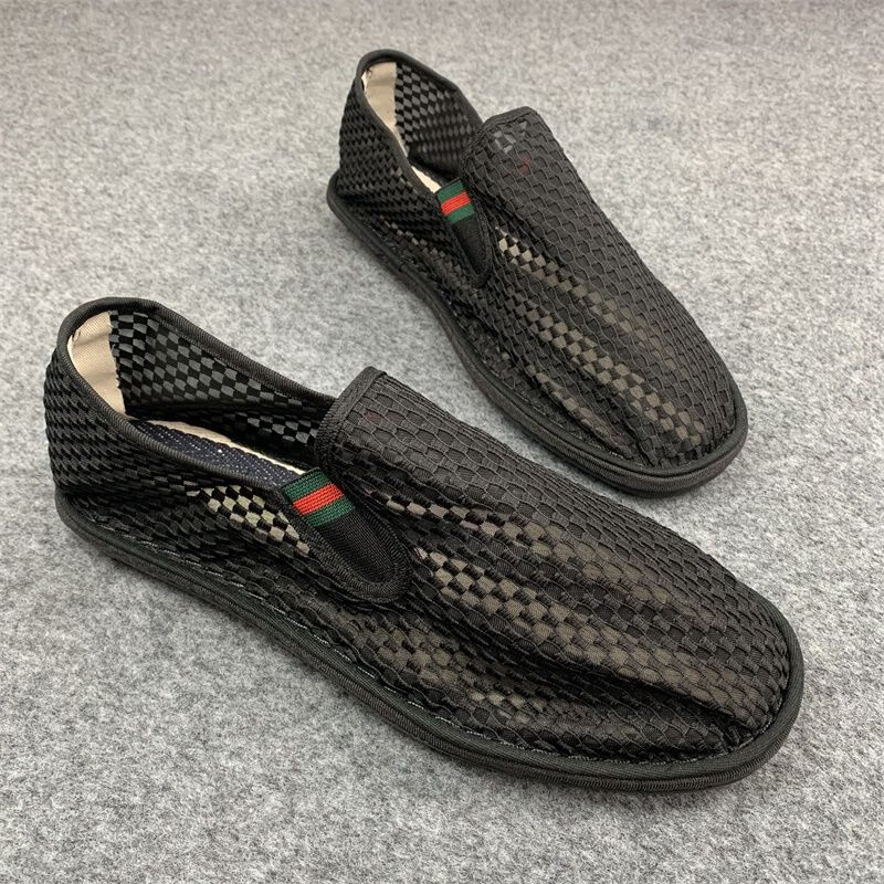 开车鞋男驾车鞋散步鞋夏季网面软底透气夏季网鞋男透气百搭休闲一脚蹬