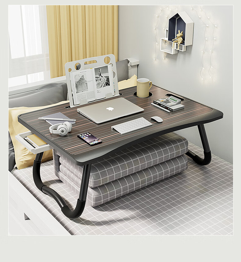 飘窗折叠桌学生床头宿舍书桌笔记本电脑支架办公桌懒人床上小桌子高档