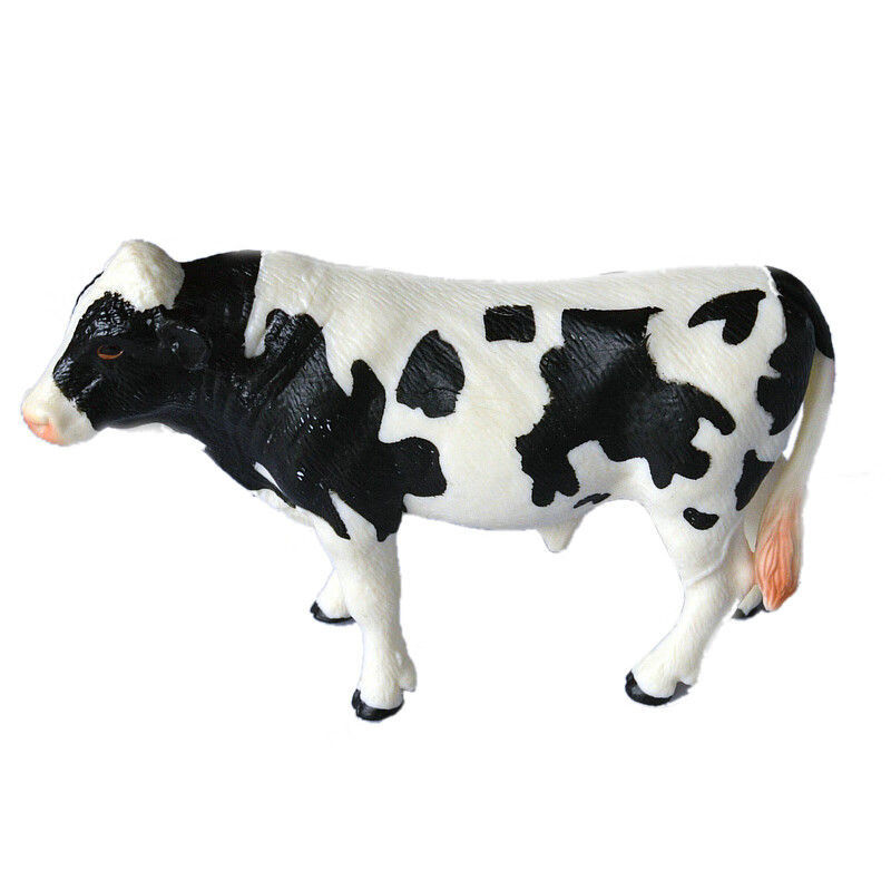 牛模型仿真动物实心野生摆件微景观儿童过家家玩具 银色 小水牛【图片