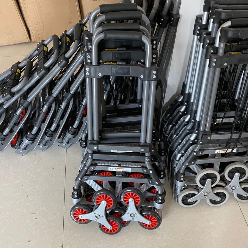 处理展示品爬楼梯手拉车六轮爬楼车拉货拉杆折叠便携拖车赤黄色s5t