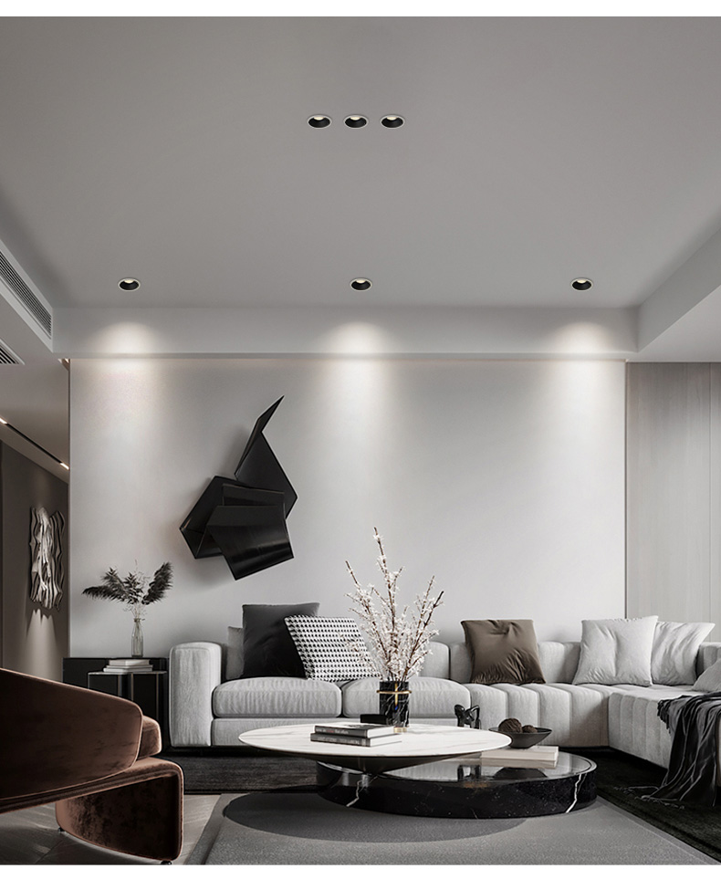 万唯嵌入式家用无主灯窄边射灯客厅天花小山丘洗墙灯高显指防眩光38度