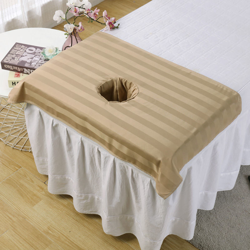 美容床洞巾推拿布按摩布推拿按摩巾趴枕巾美容按摩院浅蓝色丝光棉6090