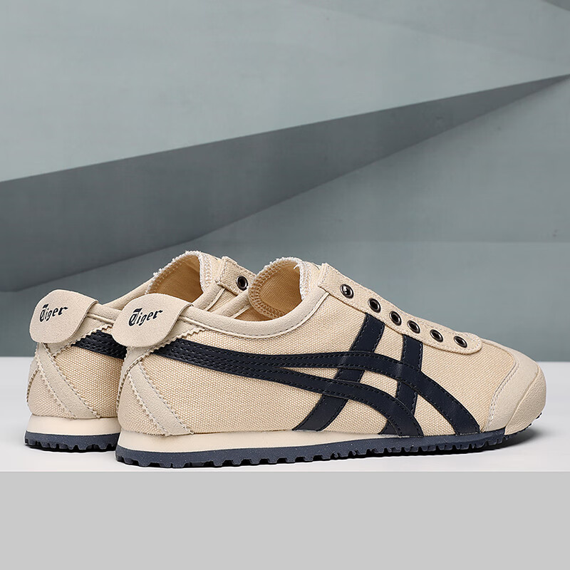 泰格男鞋店男鞋亚瑟虎女鞋一脚蹬懒人帆布小白鞋泰格阿甘鞋 一脚蹬米