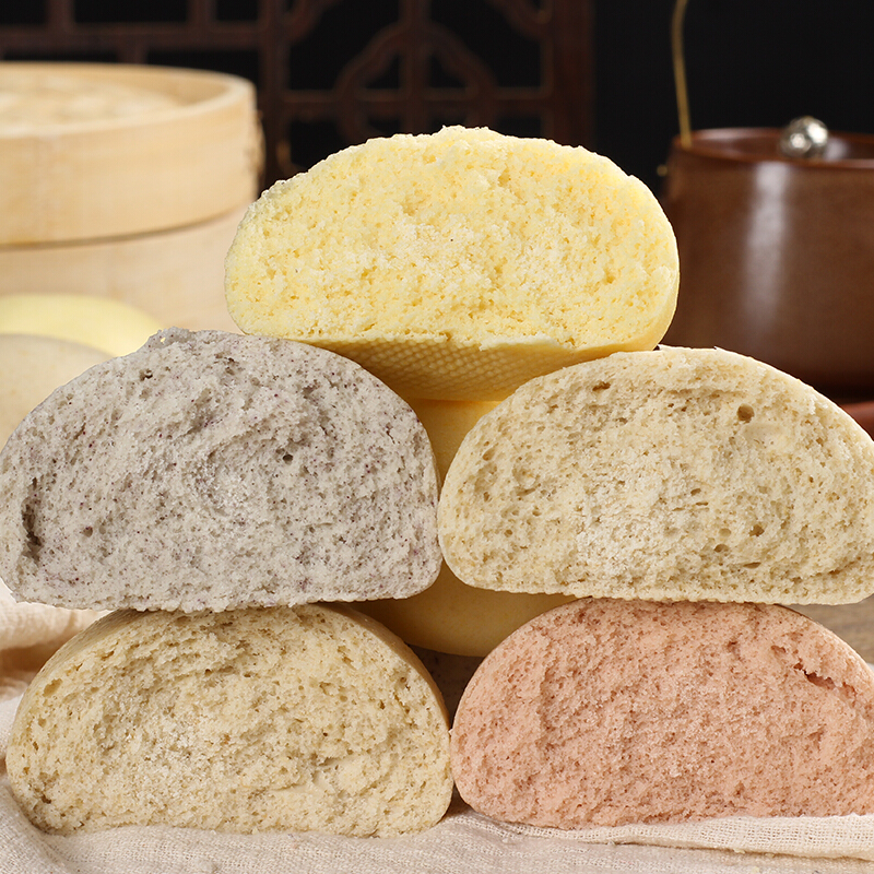 杂粮馒头 主食燕麦荞麦窝窝头孕妇粗粮早餐馒头 红高粱馒头15个【图片