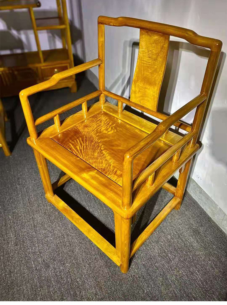 楠木)靠背椅方凳子皇宫椅子成人鼓凳圈椅官帽椅餐椅实木仿古定制 大叶