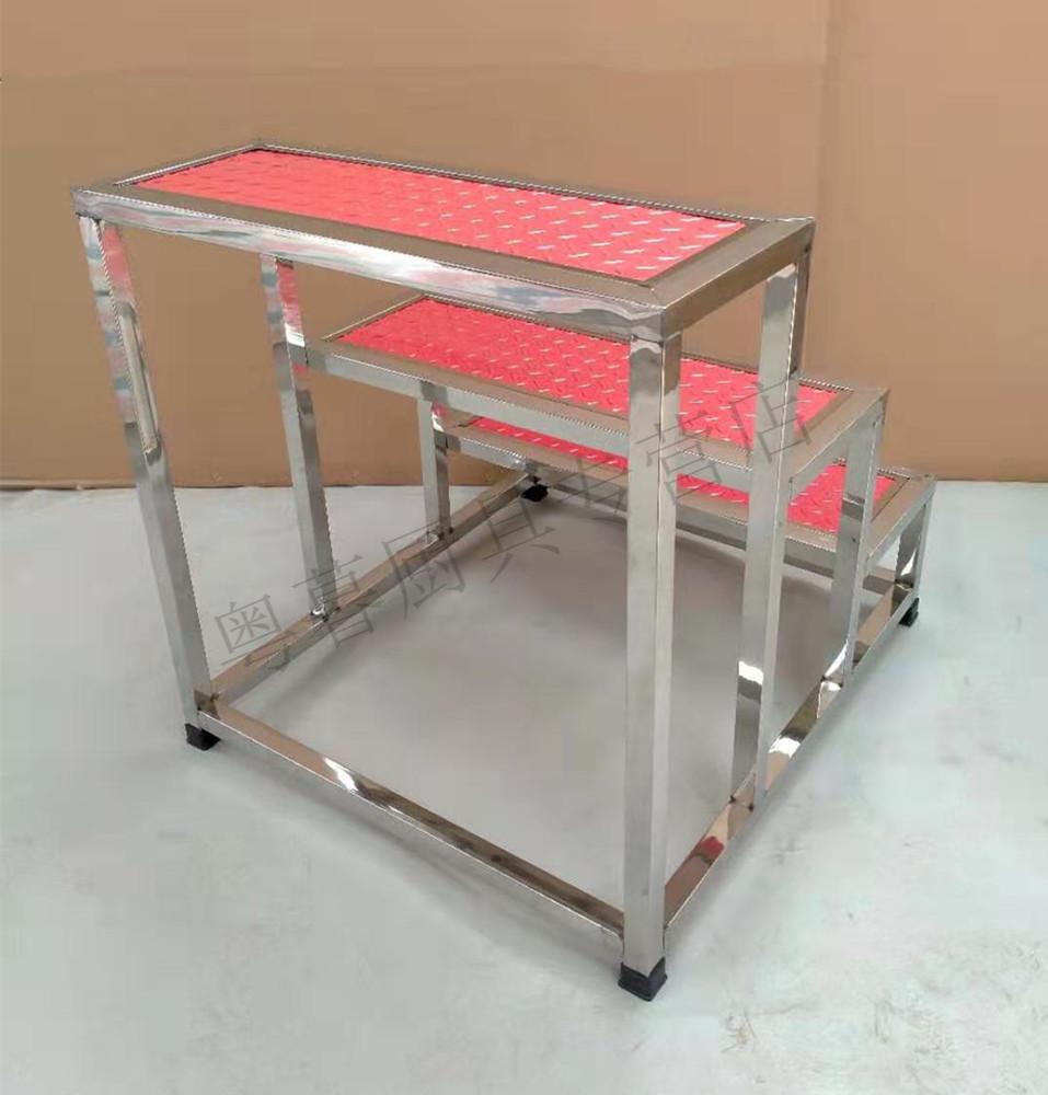 不锈钢楼梯踏步不锈钢脚踏凳家用梯台阶踏步三步楼梯两二三台阶凳室内