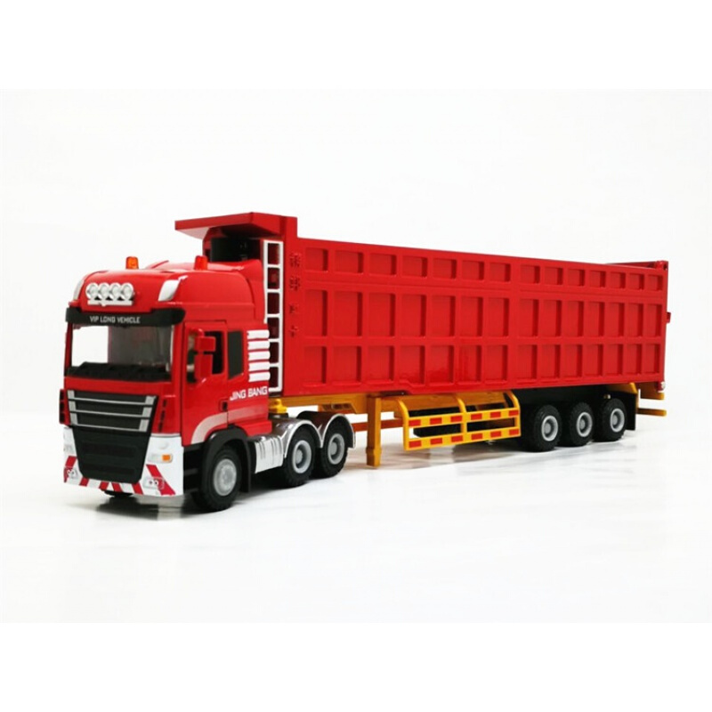 定制合金大卡车模型半挂式重型运输车重卡自卸翻斗货车工程车儿童玩具