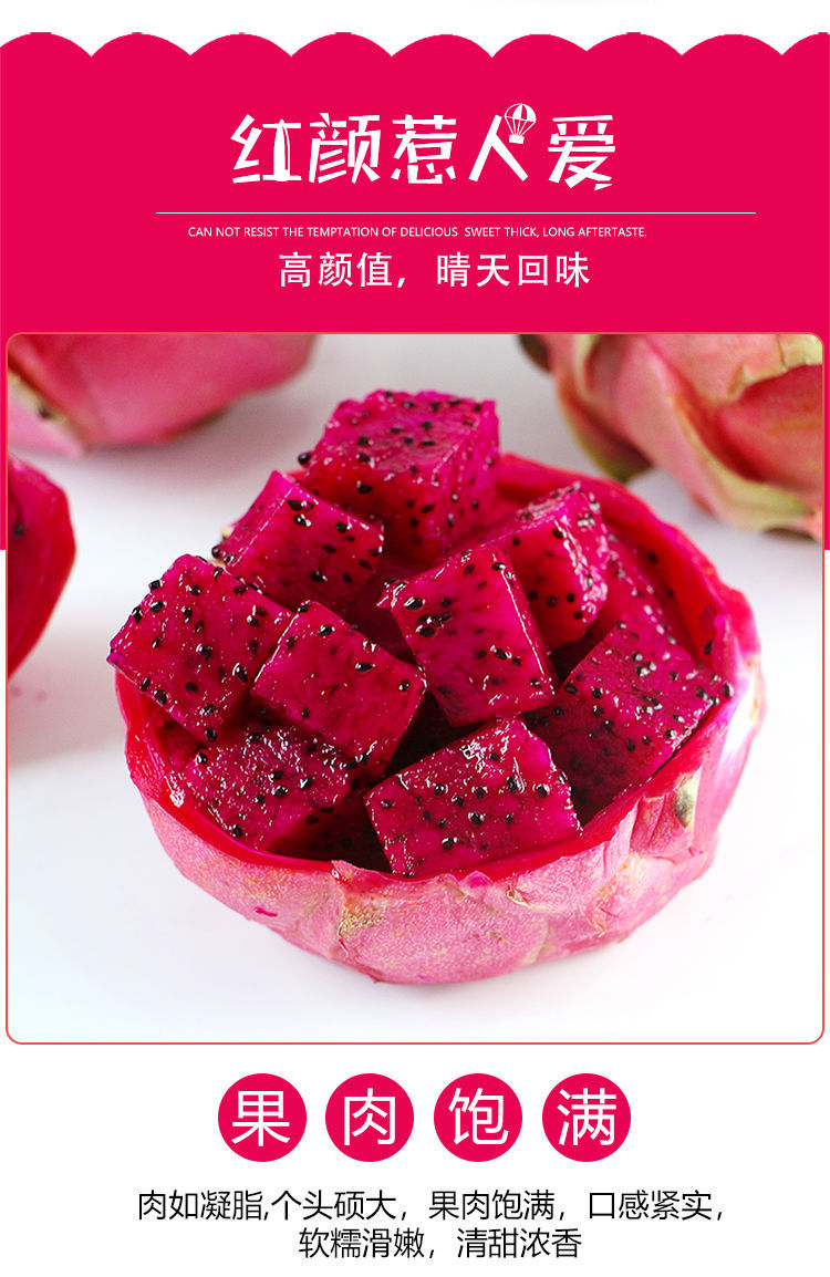 年货精选金都一号蜜宝红心红肉火龙果2斤5斤新鲜应季热带水果整箱批发