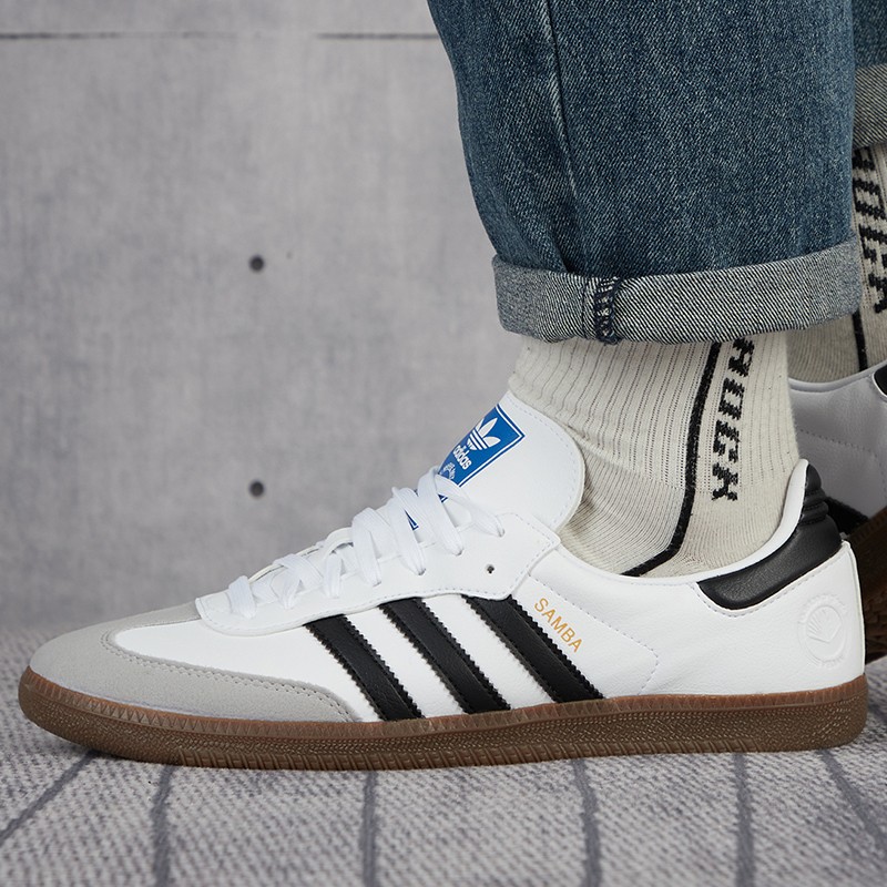 潮adidas阿迪达斯三叶草og德训鞋米白灰板鞋男女鞋子2021冬季新款运动