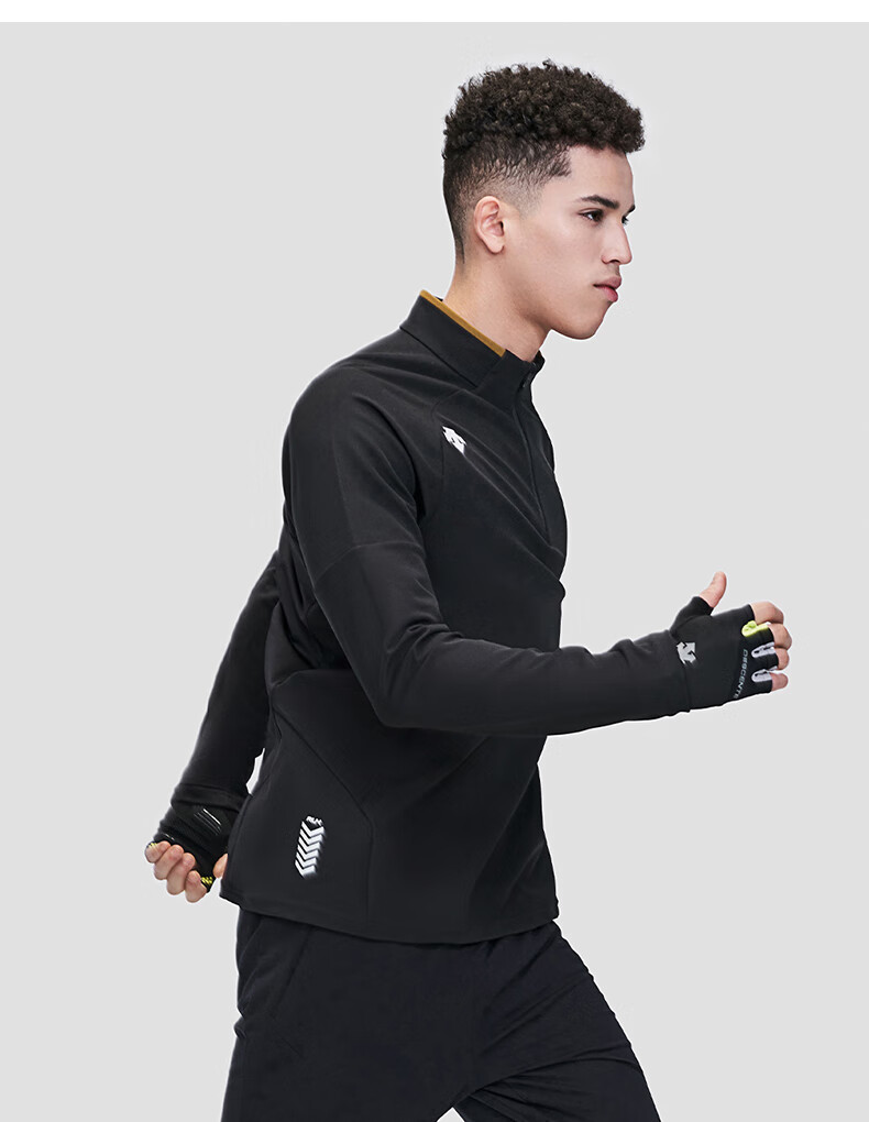 descente迪桑特running男子长袖针织衫d2131rtl41奶咖棕brl17596a