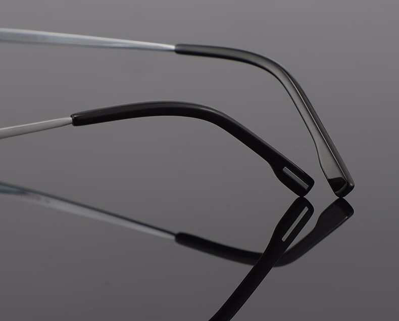 眼镜架男士轻无框切边防蓝光定制高度数散光无边框成品纯钛镜架无色