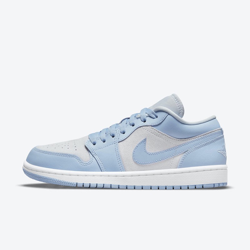 耐克nike air jordan 1 low aj1低帮白灰蓝男女款休闲篮球鞋 dc0774