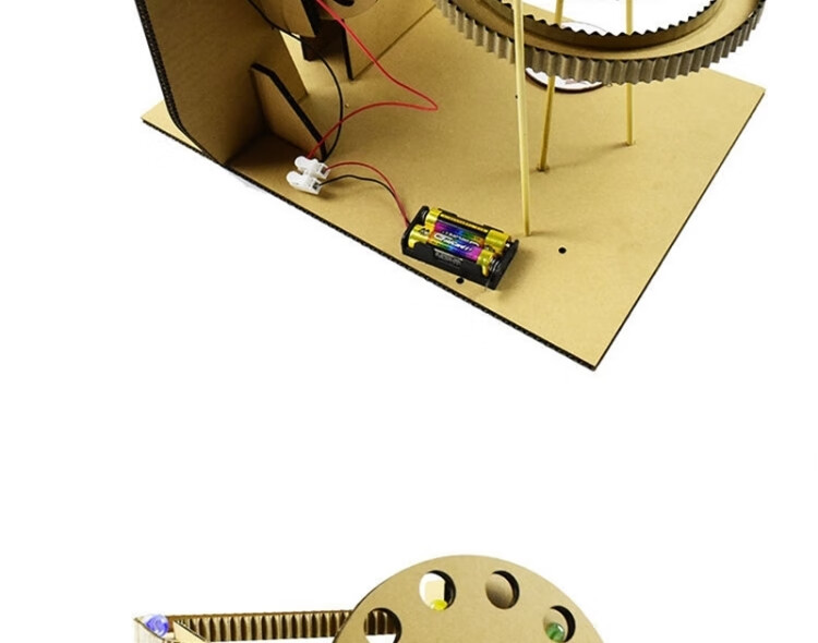 過山車玩具彈珠過山車手工材料紙板瓦楞紙軌道科學實驗製作業循環彈珠