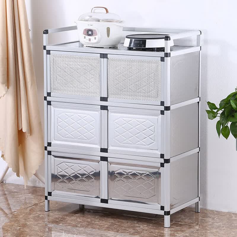 铝合金碗柜家用厨房橱柜收纳柜多功能经济型简易灶台储物置物柜子