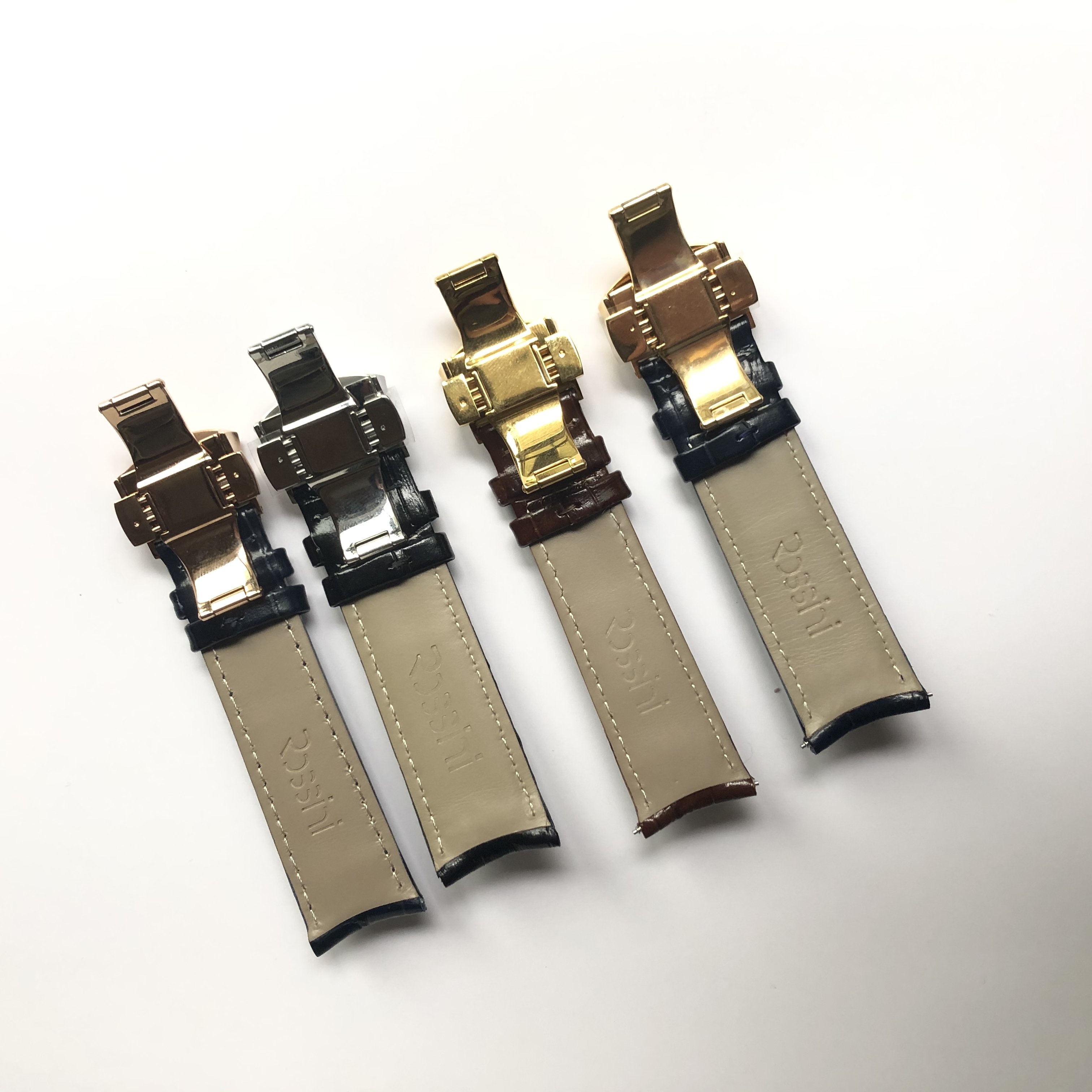 适用罗西尼原装牛皮表带8633蓝色皮带弧形517793原厂5725手表配件2120