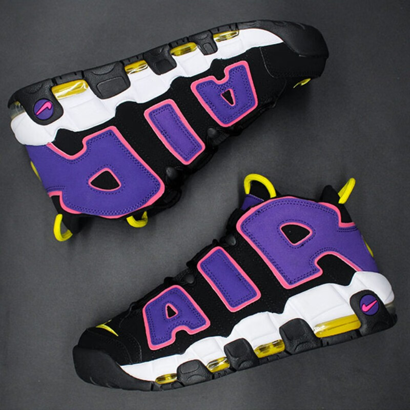 耐克nike air more uptempo 皮蓬大air白红黄外星人 午夜蓝中帮减震