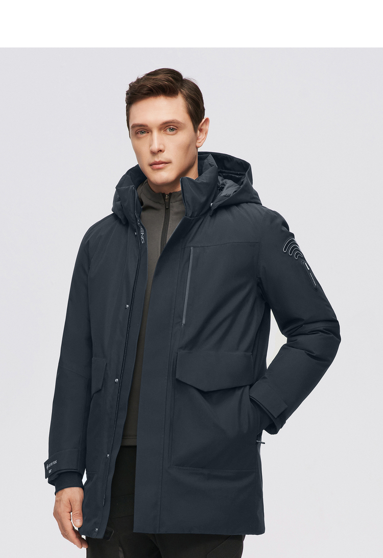 goretex面料内背带波司登21年新款羽绒服男高端户外蓄热防水90鹅绒b