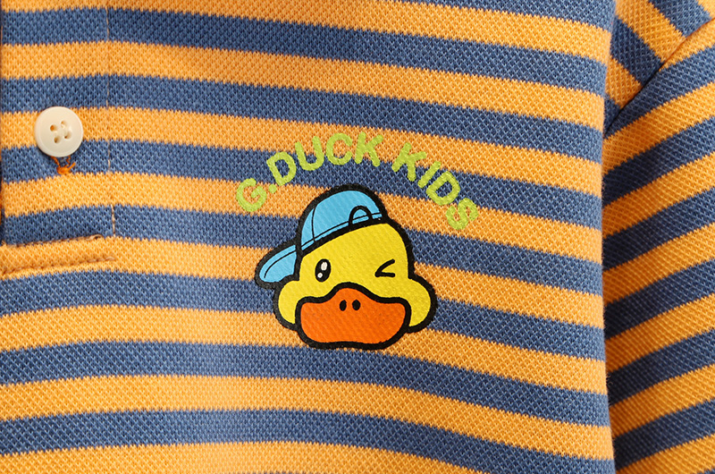 polo衫女儿童条纹长袖上衣宝宝衣服 橘色条纹 110cm【图片 价格 品牌