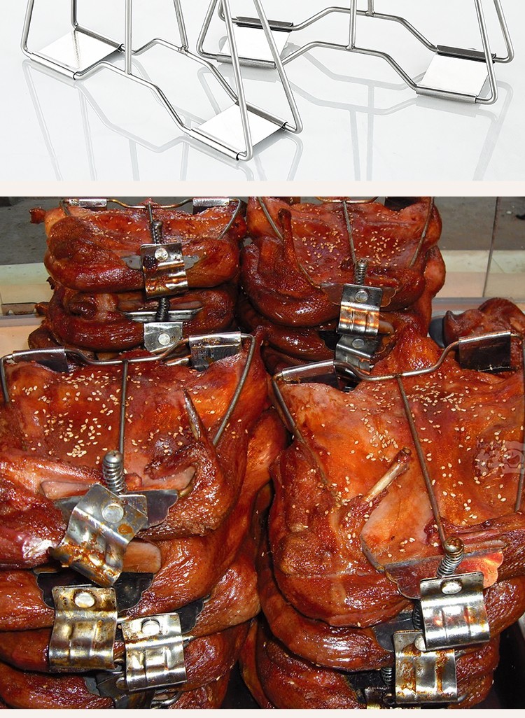 烤鸭夹板鸭夹不锈钢耐高温烤禽夹子手撕烤鸡鸭夹板烧腊商用工具加大号