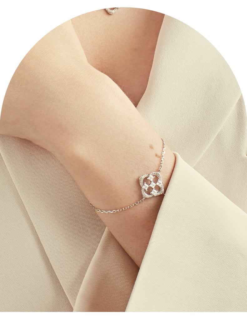 法国轻奢黛西法罗ax26y925银轻奢菱形手链百搭手饰女过节送女友送闺蜜