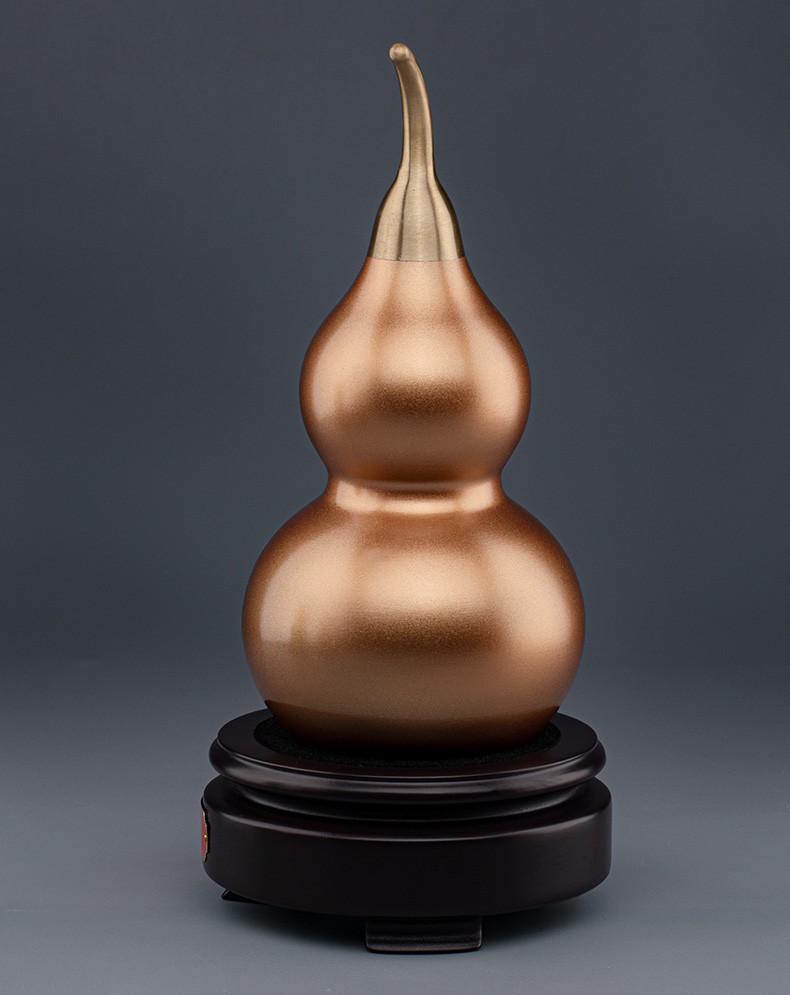 纯铜葫芦摆件全铜开口葫芦招财装饰品办公室桌摆设家居客厅玄关电视柜