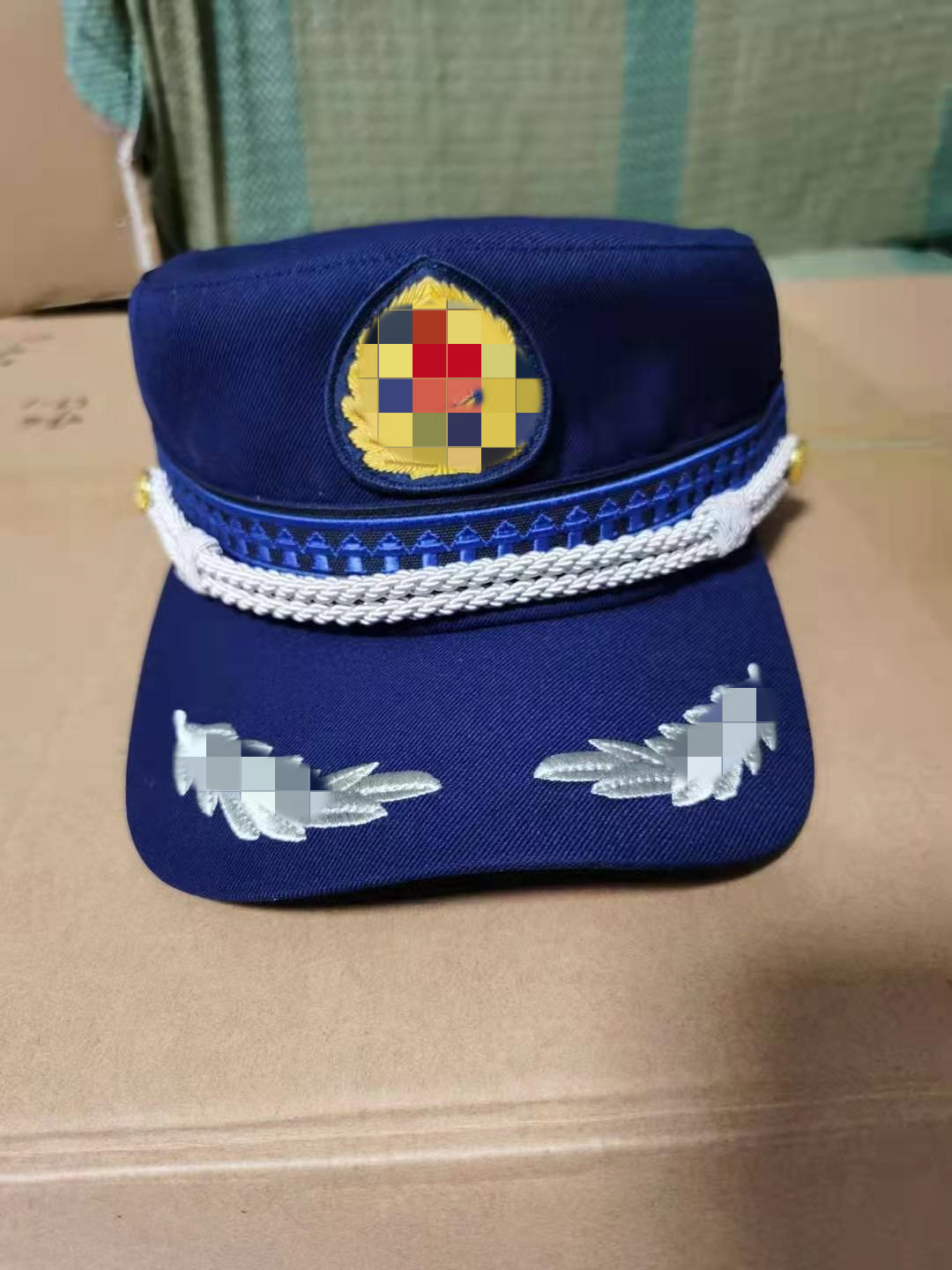 新式蓝色备勤帽火焰救援帽指挥员夏季遮阳帽消防训练帽专职 消防员