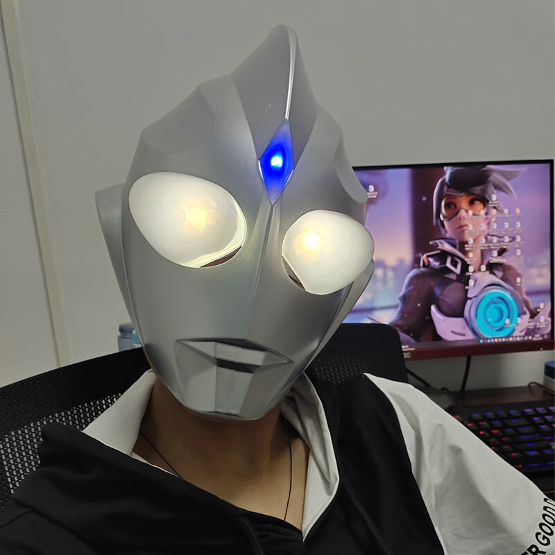 迪迦奥特曼面具迪迦全头迪迦奥特曼玩具头套头盔可穿戴超人发光面具