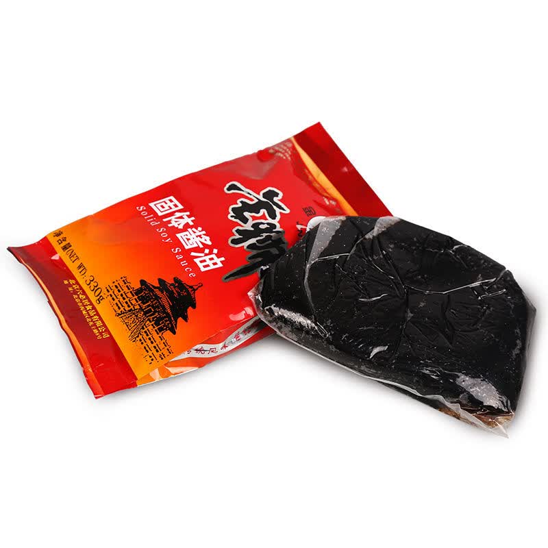 年货送礼北京六必居金狮固体酱油330g酱油膏出国带方便烹调炒菜餐饮用