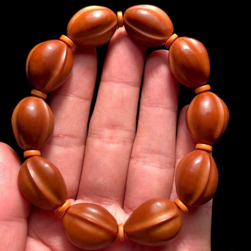 梅林铁核鲨鱼背橄榄核手串 大籽素核文玩原籽光珠素串原核圆珠素珠 1.