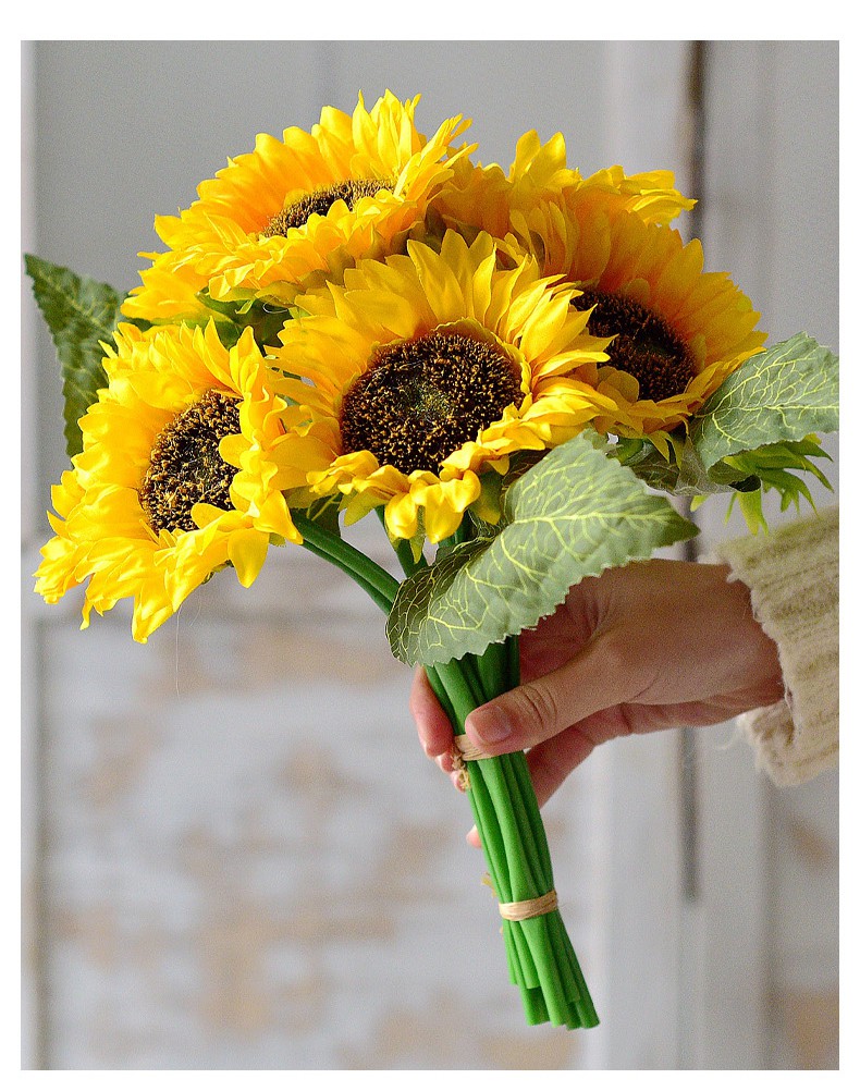 向日葵假花仿真花干花束客厅摆件太阳花插花艺装饰品花瓶餐桌摆设大号