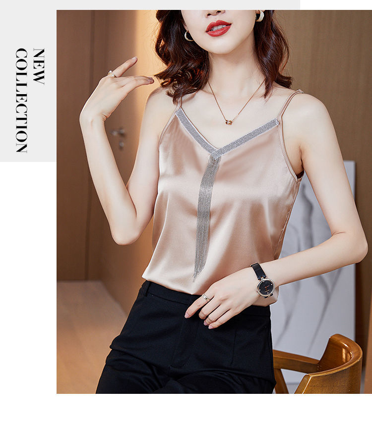 61020265特价捡漏旗舰官方店弹力缎面冰丝背心吊带女2021年