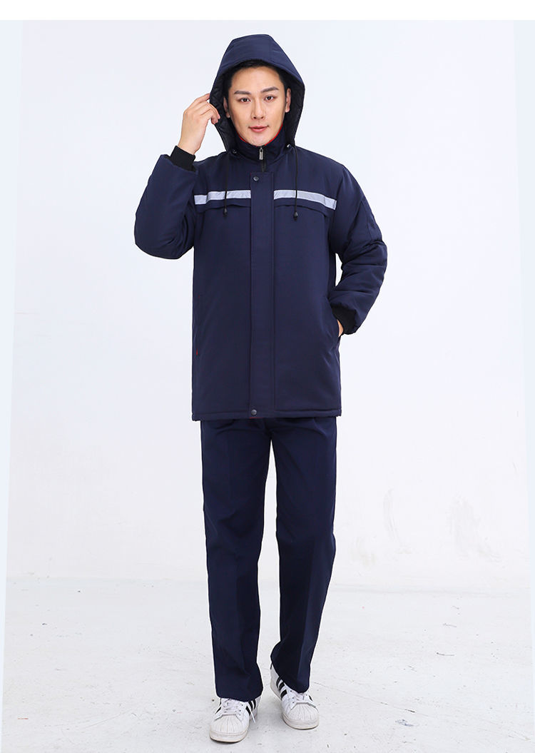 浩赢工作服男装冬季棉服加厚加绒防寒保暖耐磨工厂车间劳保服防风短款