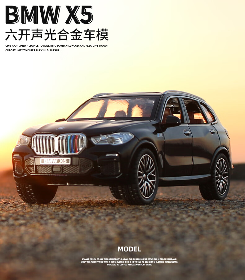 车声光回力合金车模儿童男孩玩具车摆件2021新品黑色小号宝马x5防尘罩