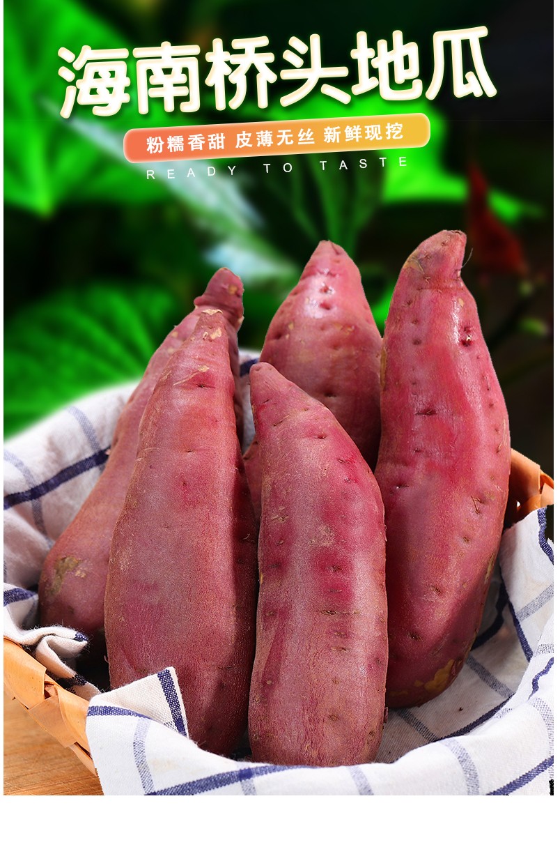 海南澄迈桥头富硒地瓜 新鲜板栗红薯新鲜沙地番薯山芋5kg生鲜新鲜蔬菜