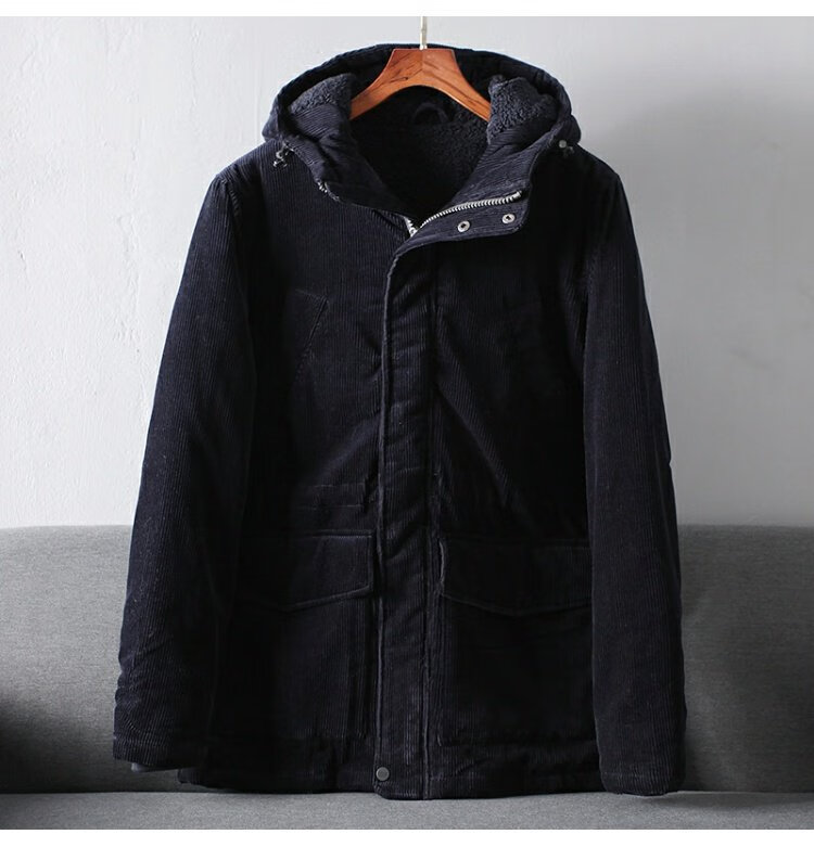 俞兆林灯心芯绒外套男加绒加厚灯草绒粗条绒实属难遇出瑞士单男士棉衣