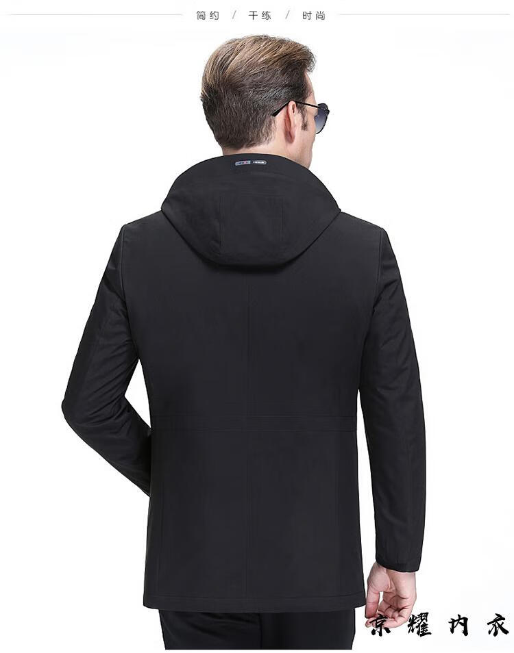 pierre cardin/皮尔卡丹棉衣男士外套中年翻领夹克男加厚宽松棉服爸爸