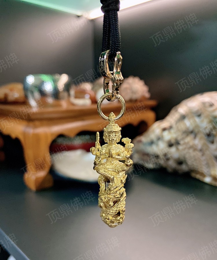 御大师泰国佛牌禅南四面佛吊坠塔固符管男女金色四面佛吊坠